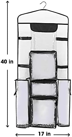 Wrapping Paper Storage Hanging Over the Door Wrapping Paper Organizer Store Gift Wrap Gift Bags Ribbon Bows and Accessories 40”x17” Fits Long 40 Inch Rolls Double Sided Bag (Black Seam) - Image 6