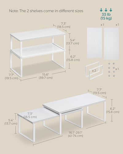 SONGMICS Cabinet Organizer Shelf, Set of 4 Spice Rack, Kitchen Storage - Image 6