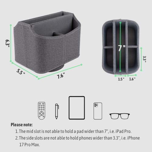 Remote Control Holder, Spinning Desk Organizer with 5 Compartments - Image 6