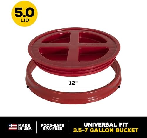 GAMMA2 Gamma Seal Lid - Pet Food Storage Container Lids - Fits 3.5, 5, 6, & 7 Gallon Buckets, Red, Made in USA - Image 6