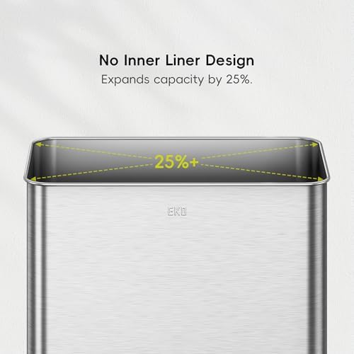 EKO Mirage X 80 Liter / 21.1 Gallons Motion Sensor Trash Can or Recycling Bin, Automatic Large Kitchen Trash Can Touchless, Stainless Steel - Image 6