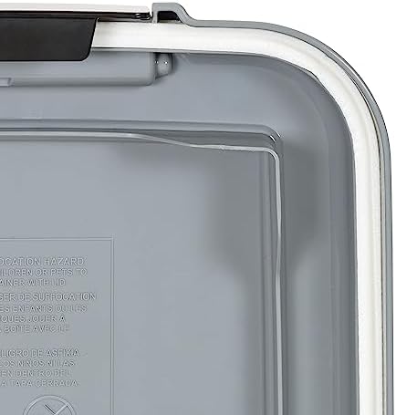 Amazon Basics Airtight Pet Food Storage Container with Scoop, BPA Free, Removable Wheels, 69 QT, Gray - Image 7