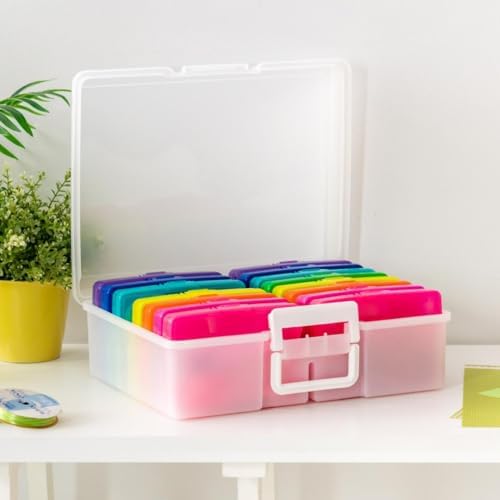 IRIS USA Photo Storage Box |Made in USA| 16 Cases - (2-Pack) - Clear/Multi - Image 6