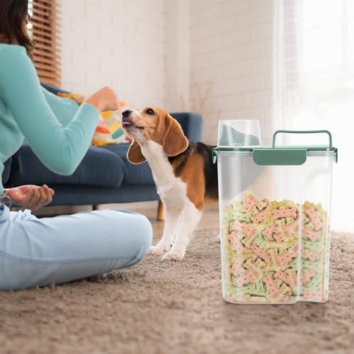 LEAWALK 5-7Lbs Airtight Dog Cat Food Storage Container (Green+Dark Green) - Image 6