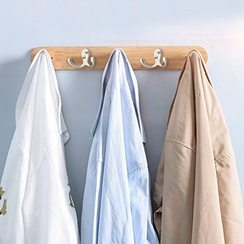 IBosins 20 Pack Silvery Double Prong Coat Hooks Wall Mounted with 40 Screws - Image 7