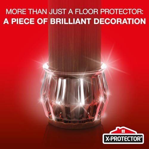 24 PCS Chair Leg Floor Protectors with Felt Pads X-Protector - 1.4" - 1.8" - Furniture Pads for Hardwood Floors - Clear Chair Pads - Floor Protectors for Chairs - Brown Chair Leg Covers! - Image 6