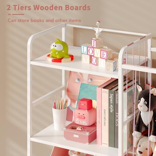 BBLIKE Toy Storage Organizer, Stuffed Animal Storage with Toy Bin, Pink - Image 6