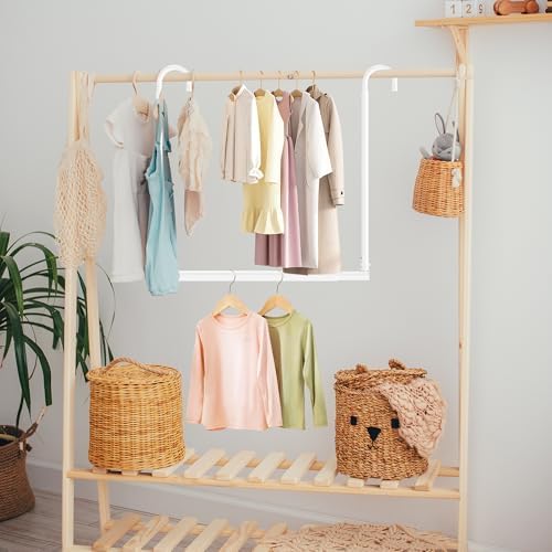Hanging Closet Rod Adjustable Width Height Closet Rod For Hanging Clothes White 2 Pack Closet Extender Hanging Rod Clothes Space-Saving Hanging Bar Organizer - Image 7