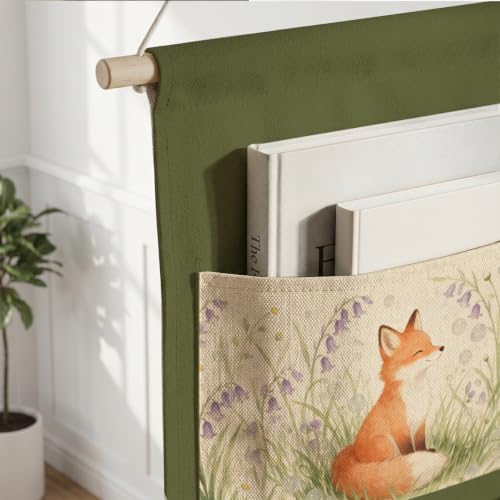 IAXIC Watercolor Forest Animal Canvas Wall Hanging Organizer with Pockets - Image 6