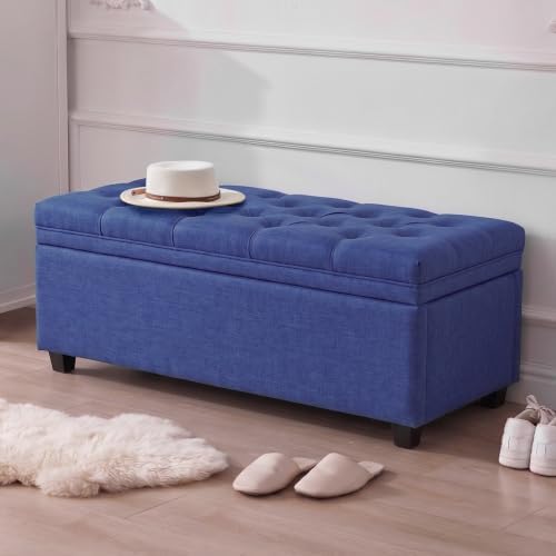 Mangodan 43 Inch Storage Ottoman, Tufted Ottoman with Storage - Image 7
