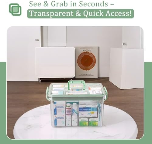 15QT Medicine Storage Box - Portable Medicine Cabinet Organizer with Handle - Image 6