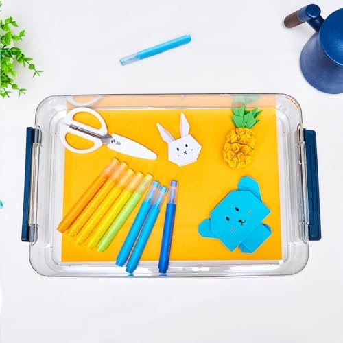 CATOOMUU 16-Pack 9x13 Shallow Flat Clear Plastic Storage Boxes - Image 7