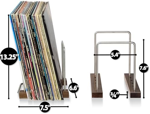 Optage Audio 35 LP Vinyl Record Storage Holder, Solid Walnut, Adjustable - Image 6
