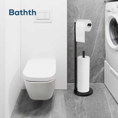 Toilet Paper Holder Stand, Black Toilet Paper Holder Free Standing - Image 6