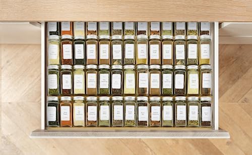 Spice Drawer Organzier,4 Tiers Bamboo Spice Rack Tray Insert for Cabinet Drawer Countertop, Kitchen Seasoning Storage Drawer Organization,14.57" Wide x 15.8" Deep (Hold UP To 32 Jars - Image 6