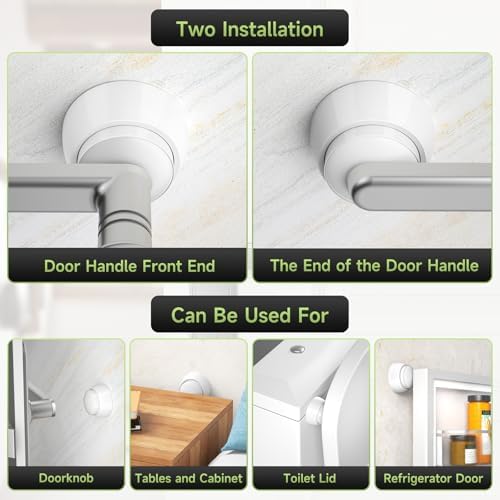 4PCS Door Stopper Wall Protector, Door Stoppers for Wall, White - Image 6
