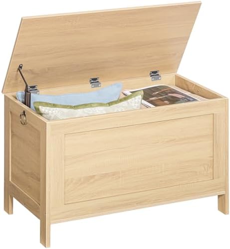 HOOBRO Toy Box, Retro Wooden Look Storage Chest with Safety Hinge, Entryway Storage Bench Supports 330 lb, 29.9 x 15.7 x 18.9 Inches Toy Chest Organizer, Easy Assembly (Natural) NL75CW01G2 - Image 7