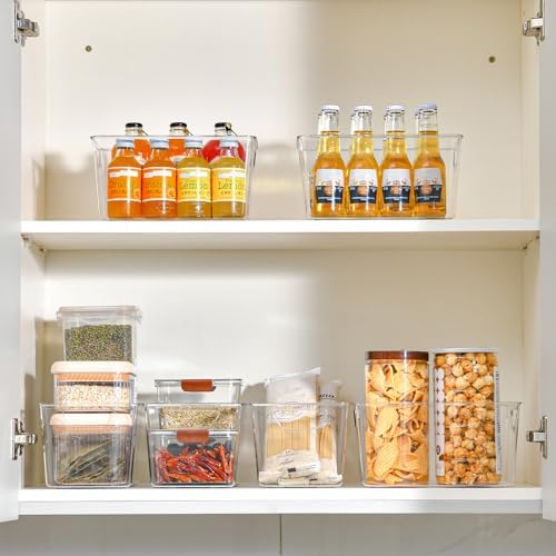 Freebat 12 Pack Pantry Organization and Storage,Clear Plastic Storage Bins - Image 6