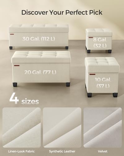 SONGMICS Storage Ottoman Bench, Foldable Foot Rest with Legs - Image 6