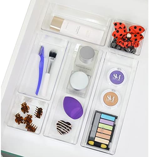 Simple Houseware Clear Drawer Organizer for Office Bin Desk Storage, 3.25"x 9.5", 4 Packs - Image 7