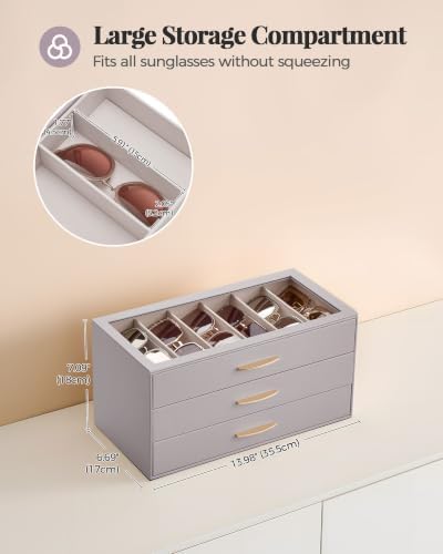 Lolalet Sunglasses Organizer Case for Women, Eyeglass Storage Holder - Image 6