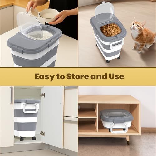 HOYTAMDA 25-35Lbs Collapsible Rice Container,Food Storage Containers Wheels - Image 6
