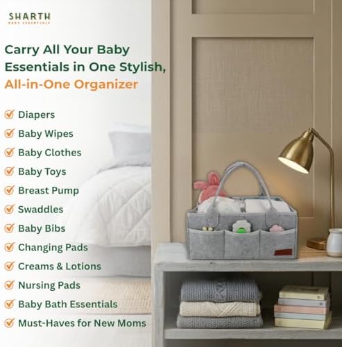 Sharth Baby Diaper Caddy Organizer, Baby Essentials Storage, Nursery Basket - Image 6