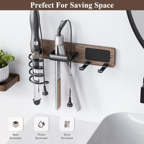 Tindbea Hair Dryer Holder Wall Mount Aluminum Alloy Hot Tools Organizer - Image 5