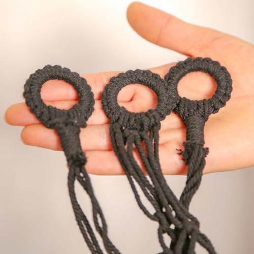 YKBU Stuffed Animals Hammock Corner Hanging Net Macrame Stuffed Animal Storage Plush Toy Holder Toy Organizer for Boho Nursery Playroom Bedroom Kids Room (black, Large) - Image 7