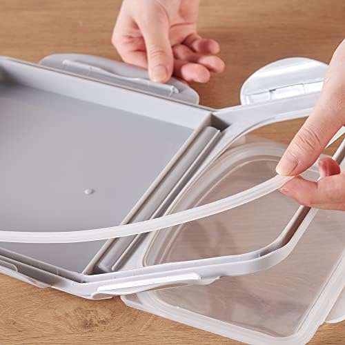 HANAMYA 15 Liter / 30 lbs Rice Storage Container with Measuring Cup, BPA free, For Rice | Grain | Pet Food | Flour, 1 count, White & Gray - Image 7