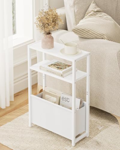 Leomonio Slim Side Table, Narrow End Table with Shelves - Image 7