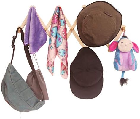 AMAPON Accordion Wall Hanger Expandable Coat Hat Rack 13 Peg Hook Mug Cap - Image 7
