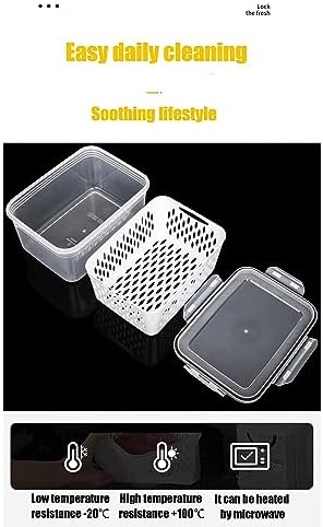 Fruit and Vegetable Storage Containers for Fridge, 6 Pcs/3 Sets Keep Fresh Produce Saver Containers Keeper, Food Storage Containers with Removable Colander (grey) - Image 7