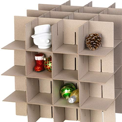 HOLDN’ STORAGE Christmas Ornament Storage Box with Lid - Christmas Decor Storage Containers that Store up to 64 Holiday Ornaments - Grey/White Snowflakes - Image 6