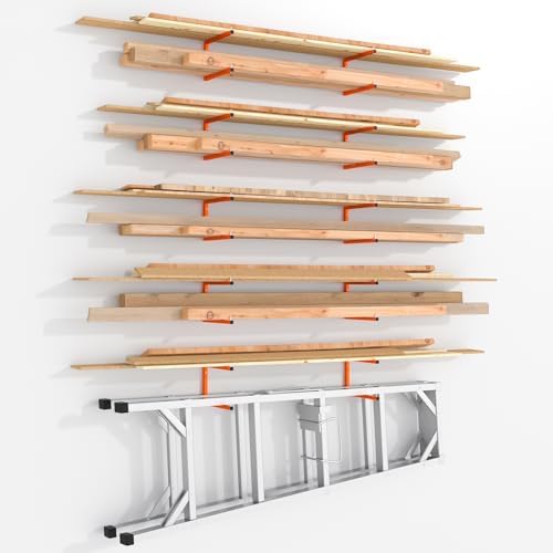 10-Pack Lumber Storage Rack, Wall Mount Wood Rack (10 Level) - Image 6