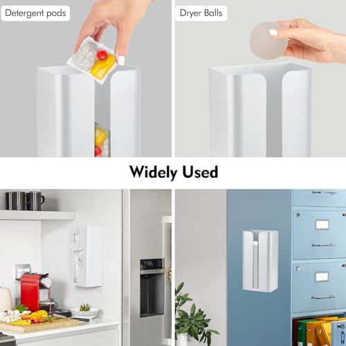 Magnetic Laundry Dryer Sheet Dispenser, Tissue Holder, Garbage Bag Dispenser for Fridge, Kitchen, Laundry (White) - Image 7