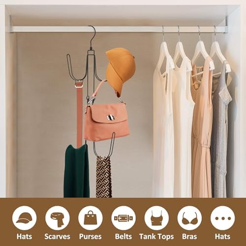 ZEDODIER Hat Hangers for Closet, Rotatable Metal Hat Organizer, Max 40 Storage Capacity, Hat Racks Cap Organizer for Baseball Caps,Spcae Saving Closet Organizers and Storage, Black - Image 6