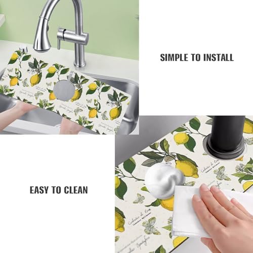 Sink Faucet Absorbing Mat, 2 Pack Drying Mat Around Faucet Sink Splash Guard Behind Faucet Sinkmat For Kitchen Bathroom Island Rv 24 * 5.5 Inch (60 * 14 cm) - Image 6