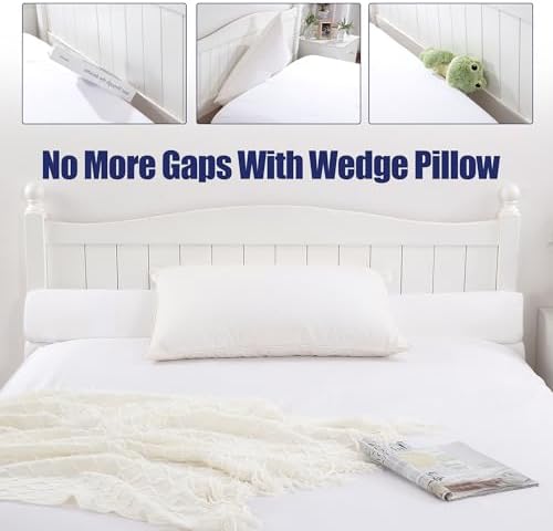 HOMBYS Wedge Pillow Headboard for Bed Gap,Foldable Bed Wedge Gap Filler King Size,Matterss Gap Filler,Multi Functional Bed Crack Pillow, Fill The Gap (0-7") Between Your Headboard and Mattress,White - Image 6