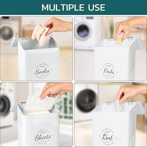 Magnetic Lint Bin for Laundry Room & Dryer, Lint Holder Trash Can with Lid - Image 6