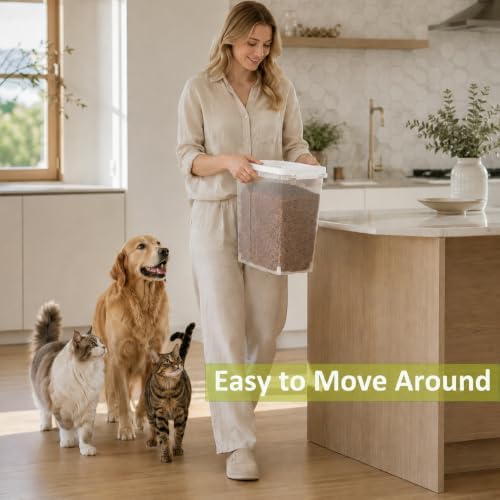5-10 Lbs Airtight Cat Dog Food Storage Container, 8QT Compact Pet Food Bin - Image 7