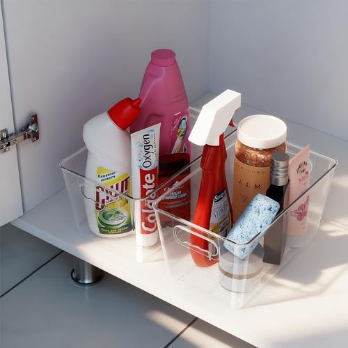 Clear Fridge Organizer Bins with Handles, 6 Pack Medium 10×6×5 Inch - Image 6