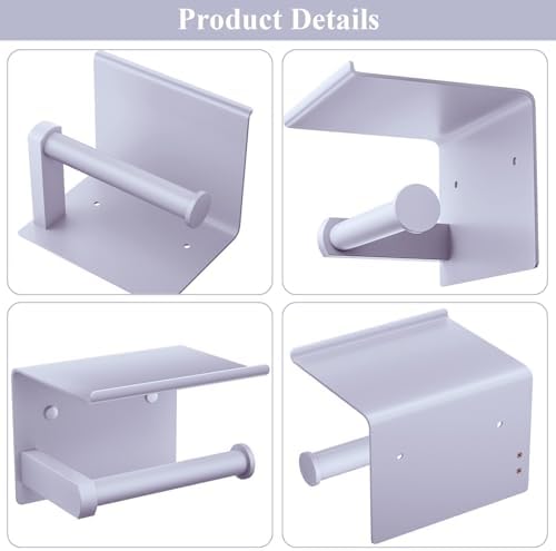 Toilet Paper Holder with Shelf Wall Mounted Toilet Paper Roll Dispenser - Image 5