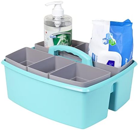 Storex Large Classroom Caddy with Cups, 13 x 11 x 6.575 Inches, Teal, Case of 2 (00984U02C) - Image 6