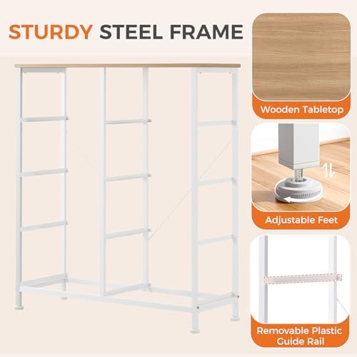 Sweetcrispy 8 Drawer Fabric Dresser for Bedroom, Tall Dresser, Light Grey - Image 6