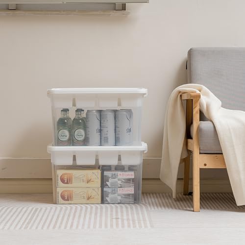 Citylife 32QT 2-Pack Clear Craft Storage Box Buildable Lid Removable Tray - Image 6