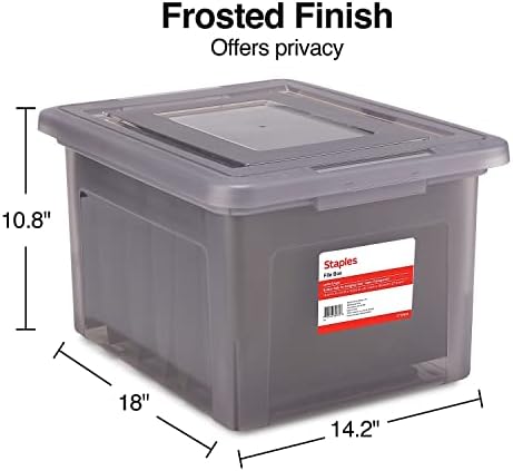 Staples Hanging File Folder Box, Storage Bin Organizer, Snap Lid - Image 6