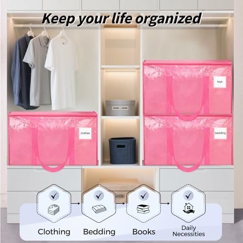 ukeetap 16 Pack Extra Large Clothes Storage Bins with Lids, Pink - Image 7