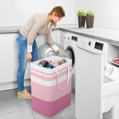 StorageRight Laundry Basket Hamper, 75L Collapsible Clothes Storage, Pink - Image 6