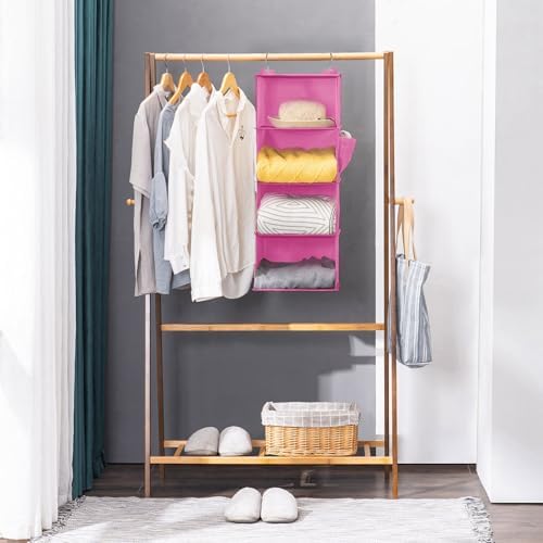 YOUDENOVA Hanging Closet Organizer and Storage, 4-Shelf, Light Pink - Image 7